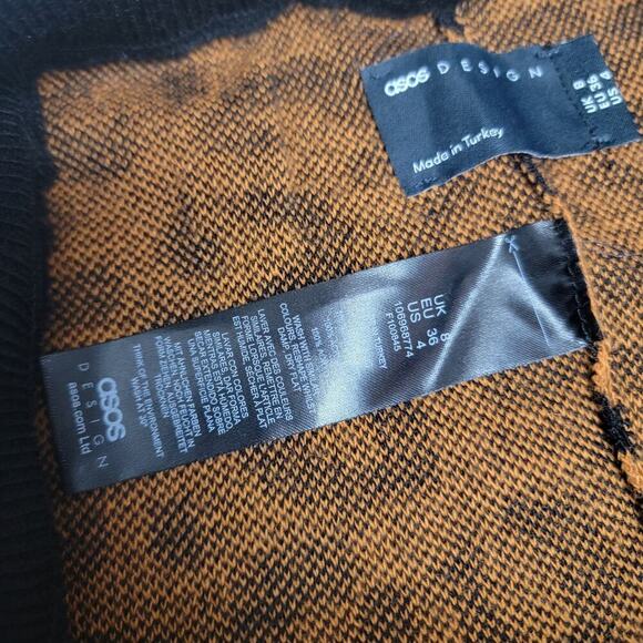 Asos Knit Pants Wide Leg Leopard Print Size 4 / 34" inseam 510 - Picture 8 of 10